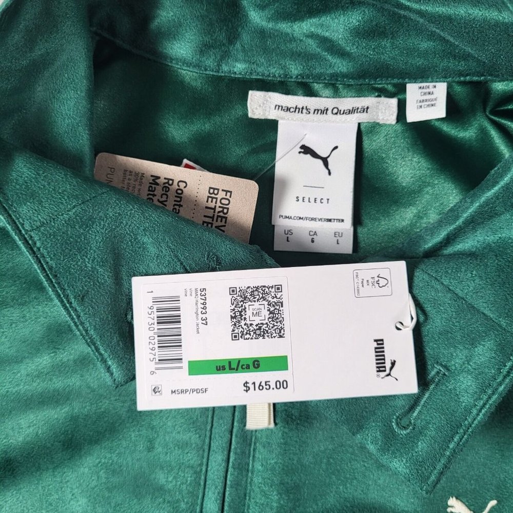 Puma 'macht's mit qualitat' harrington jacket Green Mens Sz Large NWT - Picture 5 of 14